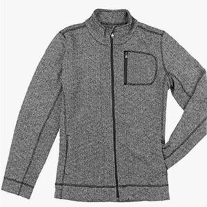 SIZE:M MARC NY BLACK&GRAY TWEED CHEVRON PATTERN LNG SLV FITTED JACKET